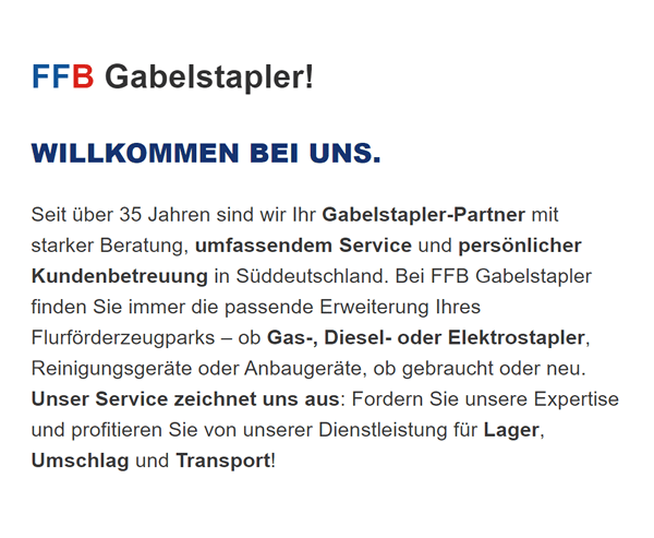 Gabelstapler Verkauf & Vermietung für  Filderstadt